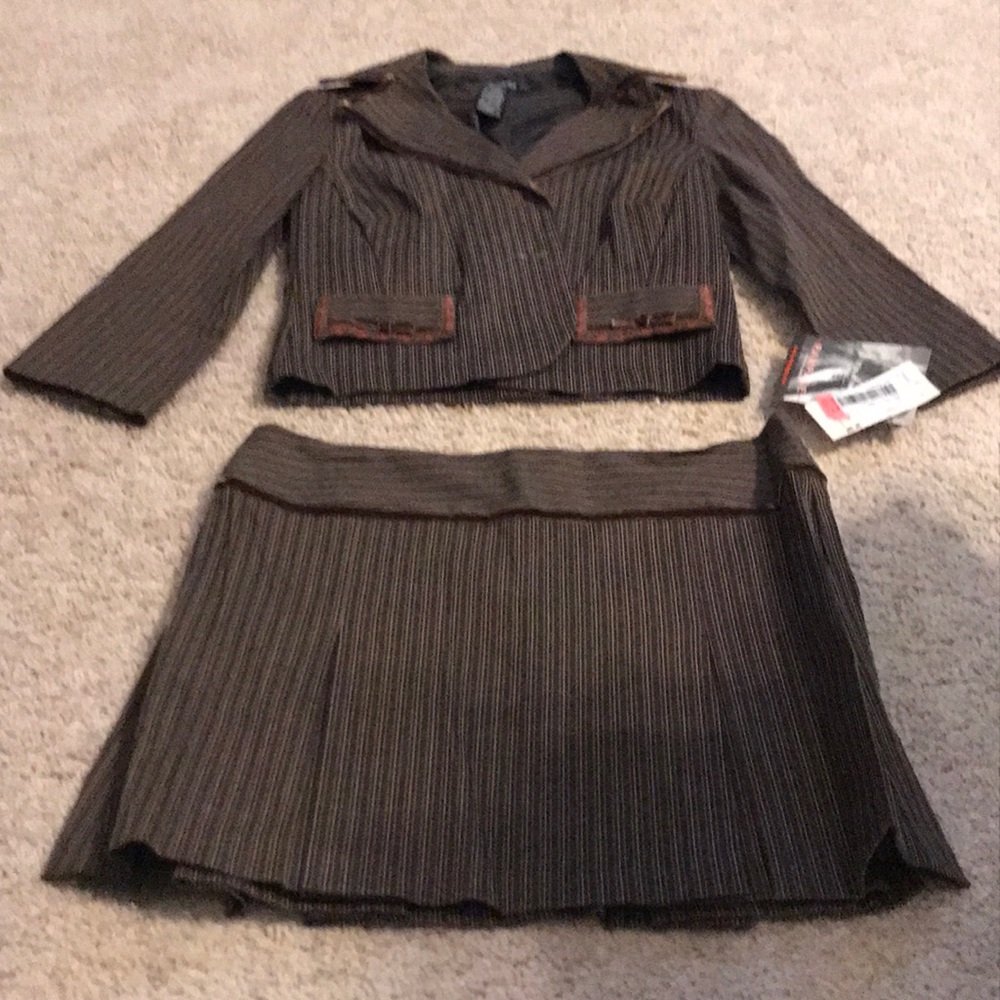 brown suit